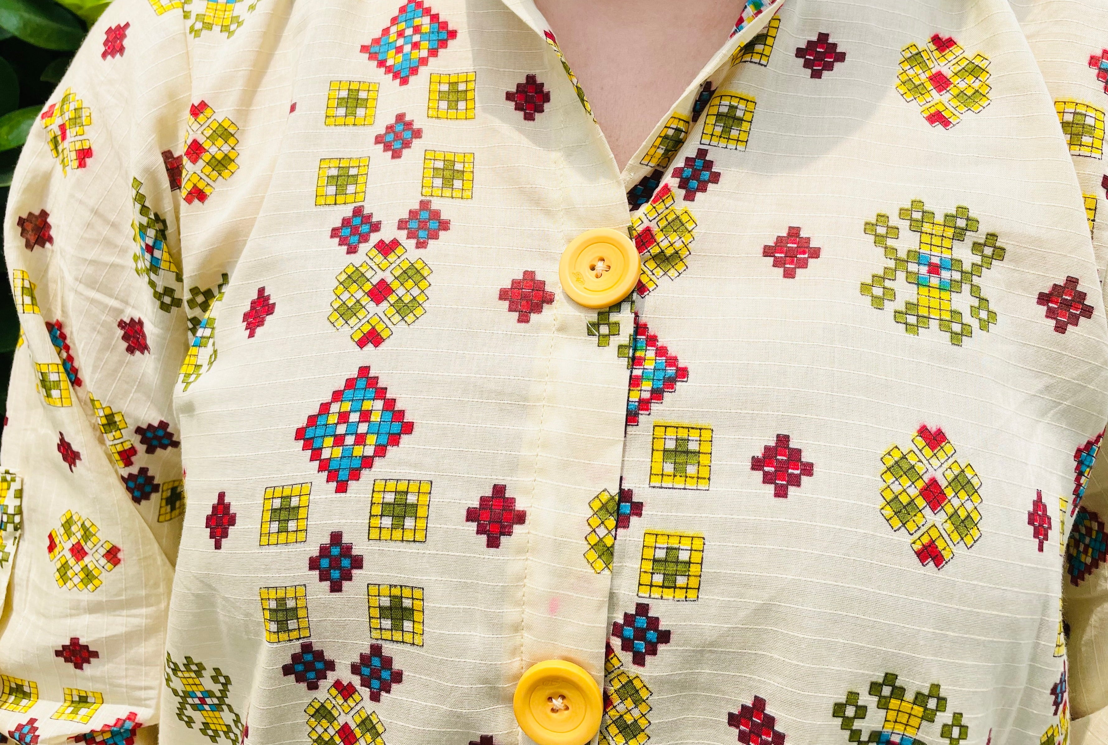 Butter yellow 3 piece with maroon dupta