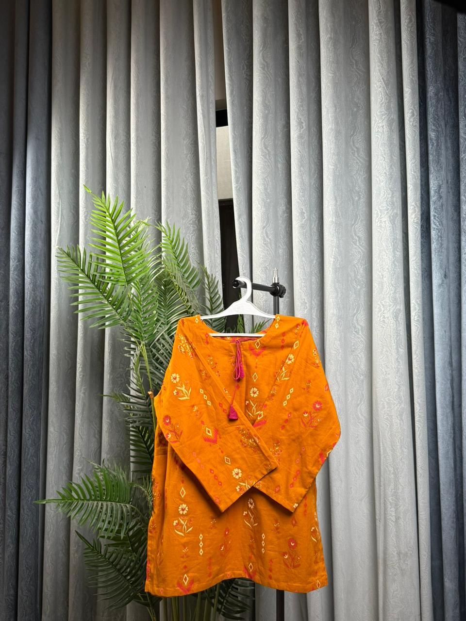 Mustard Blossom Printed cord set Lawn Suit – Elegant Casual Wear