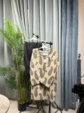 Oatmeal Beige lawn Suit featuring Black Paisley Print and Traditional Farshi Shalwar for women