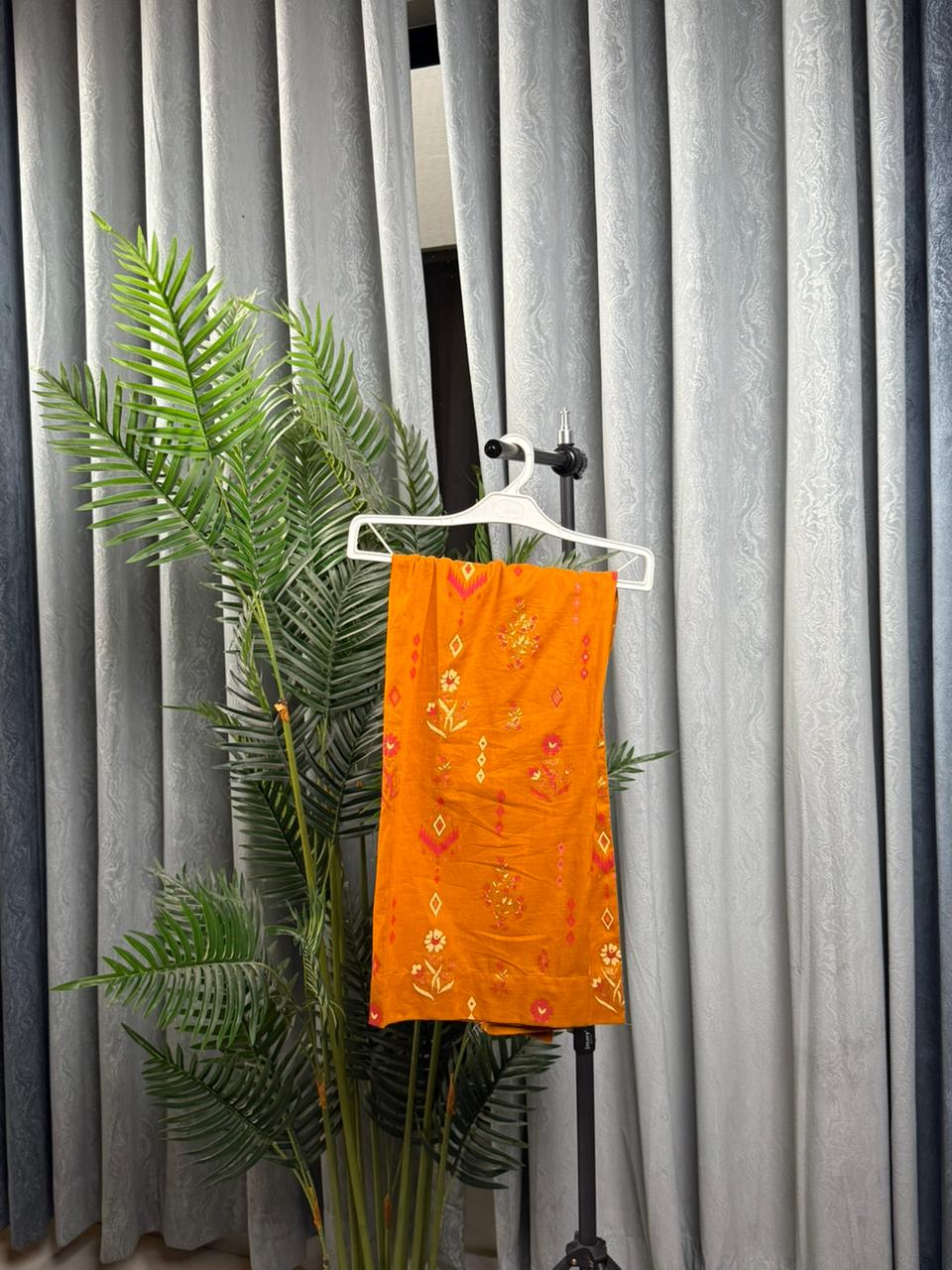 Mustard Blossom Printed cord set Lawn Suit – Elegant Casual Wear